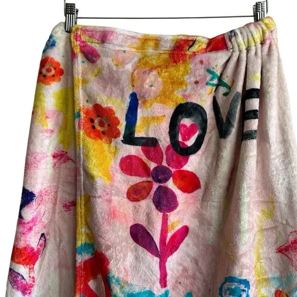 NWT Natural Life Towel Wrap Love boho floral ruffle trim L/XL - Picture 7 of 10